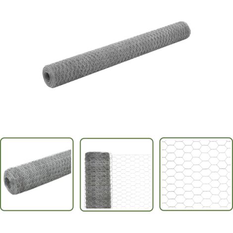 Grillage pour volière Acier galvanisé 25x1,2 m Argenté 4