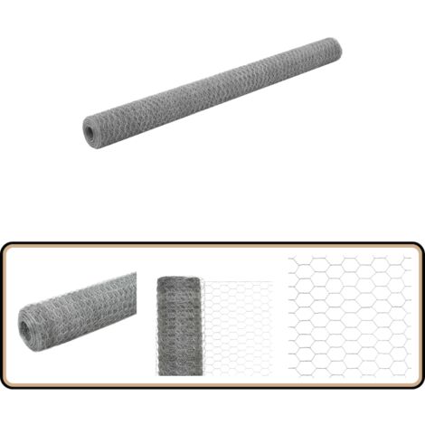 Grillage pour volière Acier galvanisé 25x1,5 m Argenté - Clôture - Grillage - Clôture Jardin - Protection Animale - Poulet