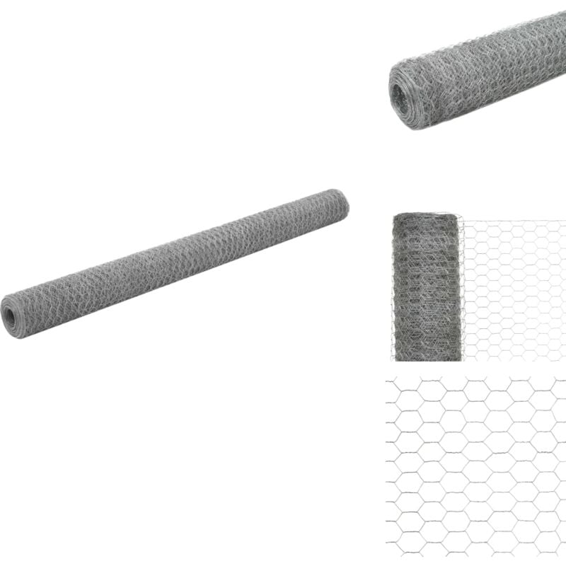 Grillage pour volière Acier galvanisé 25x1,5 m Argenté - Clôture - Grillage - Clôture Jardin - Volière - Protection Animale