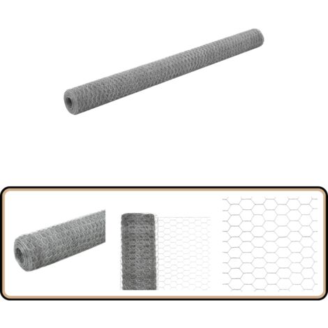 Grillage pour volière Acier galvanisé 25x1,5 m Argenté - Clôture - Grillage - Clôture Jardin - Volière - Protection Animale