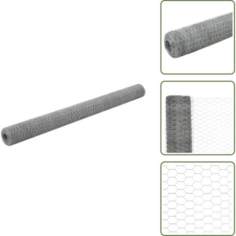 Grillage pour volière Acier galvanisé 25x1,5 m Argenté - Clôture - Grillage - Clôture Jardin - Volière - Protection Animale