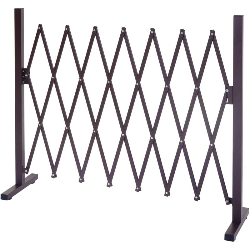 Jamais utilisé] Grillage Randers, tuteur pour plantes, grille animaux télescopique, aluminium marron, 27-207cm