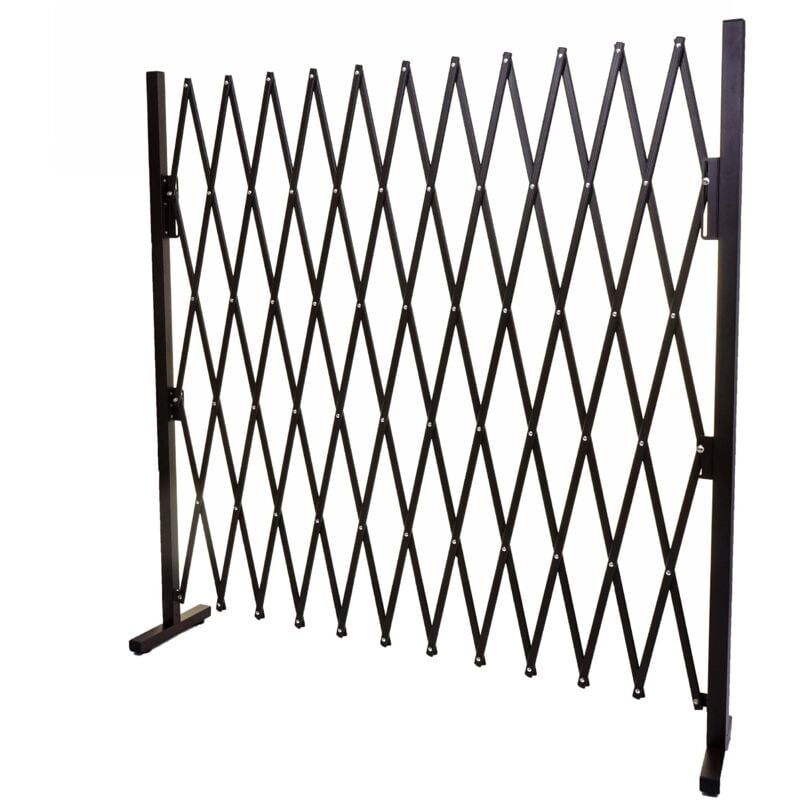 Jamais utilisé] Grillage HHG 930, grille protectrice télescopique, aluminium marron, hauteur 153cm, largeur 36-300cm