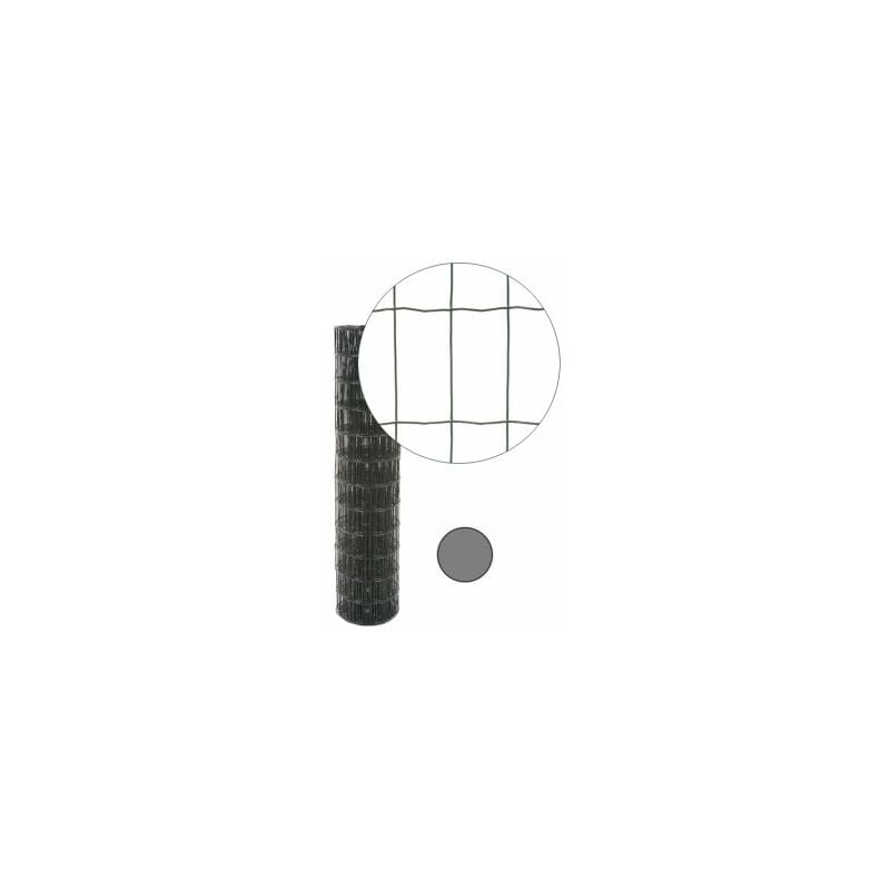 Cloture&jardin - Grillage Soudé Gris Anthracite - jardipremium - Maille 100 x 50mm - 0,60 mètre - Gris Anthracite (ral 7016)