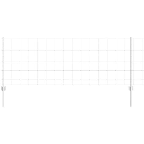 Grillage rouleau， Clôture avec poteaux Argent 0.8 x 25 m Acier