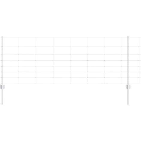 Grillage rouleau， Clôture avec poteaux Argent 0.8 x 25 m Acier