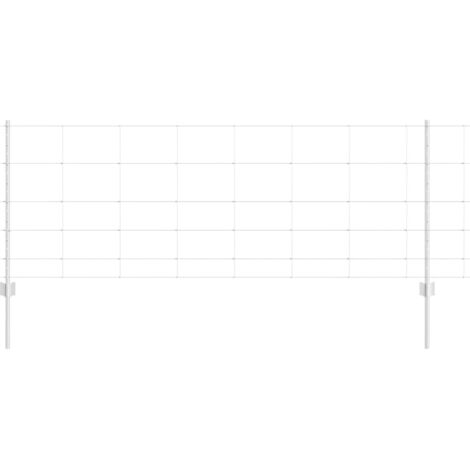 Grillage rouleau， Clôture avec poteaux Argent 0.8 x 25 m Acier