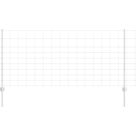 Grillage rouleau， Clôture avec poteaux Argent 1 x 25 m Acier