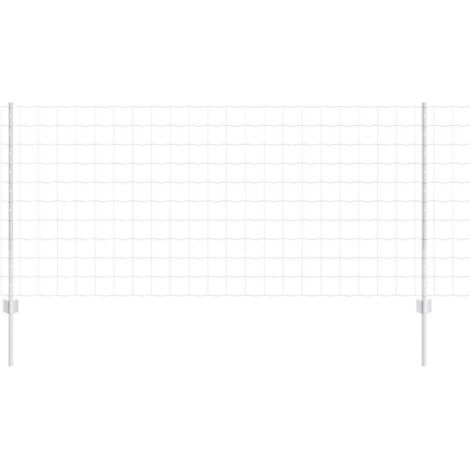 Grillage rouleau， Clôture avec poteaux Argent 1 x 25 m Acier