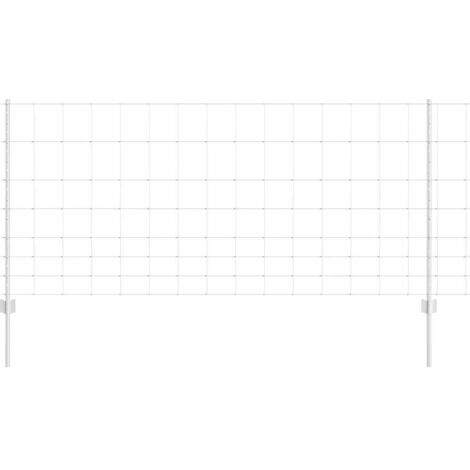 Grillage rouleau， Clôture avec poteaux Argent 1 x 25 m Acier