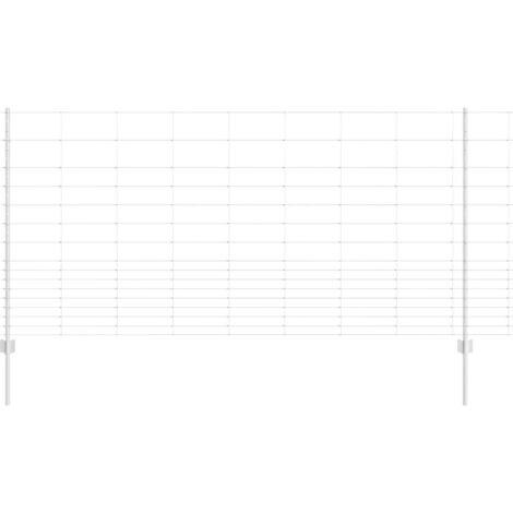 Grillage rouleau， Clôture avec poteaux Argent 1.2 x 25 m Acier