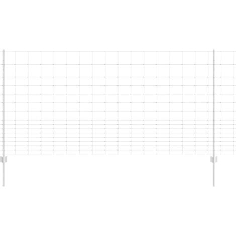 Grillage rouleau， Clôture avec poteaux Argent 1.2 x 25 m Acier