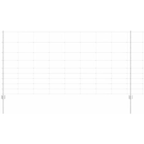 Grillage rouleau， Clôture avec poteaux Argent 1.2 x 25 m Acier