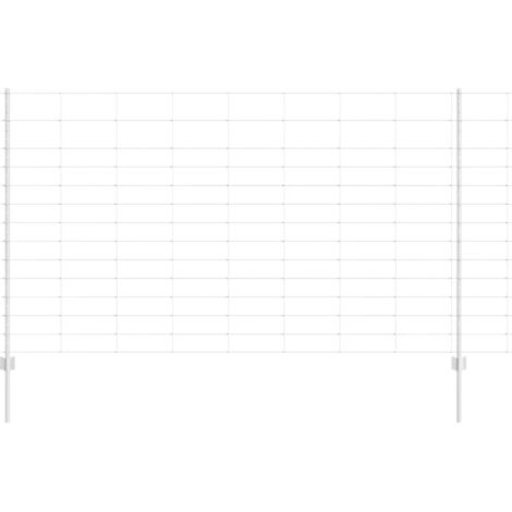 Grillage rouleau， Clôture avec poteaux Argent 1.4 x 25 m Acier