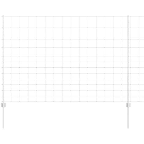 Grillage rouleau， Clôture avec poteaux Argent 1.5 x 25 m Acier