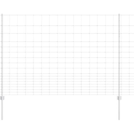 Grillage rouleau， Clôture avec poteaux Argent 1.5 x 25 m Acier