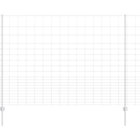 Grillage rouleau， Clôture avec poteaux Argent 1.6 x 25 m Acier