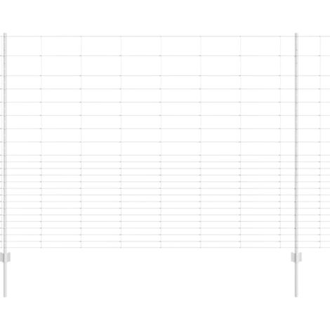 Grillage rouleau， Clôture avec poteaux Argent 1.6 x 25 m Acier