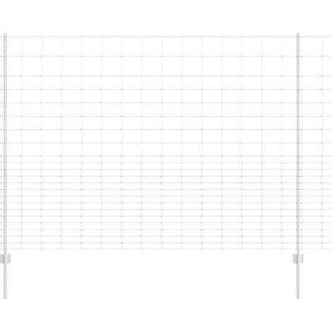 Grillage rouleau， Clôture avec poteaux Argent 1.6 x 25 m Acier
