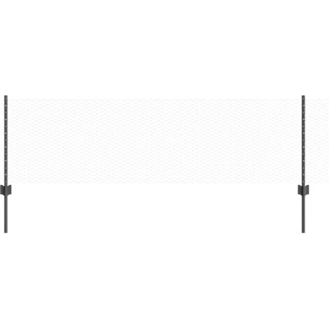 Grillage rouleau， Clôture avec poteaux Gris 0.6 x 25 m Acier