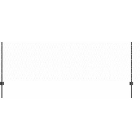 Grillage rouleau， Clôture avec poteaux Gris 0.8 x 25 m Acier
