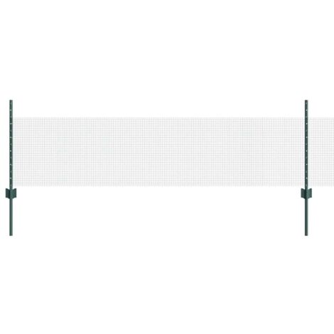 Grillage rouleau, Clôture avec poteaux Vert 0.5 x 10 m Acier