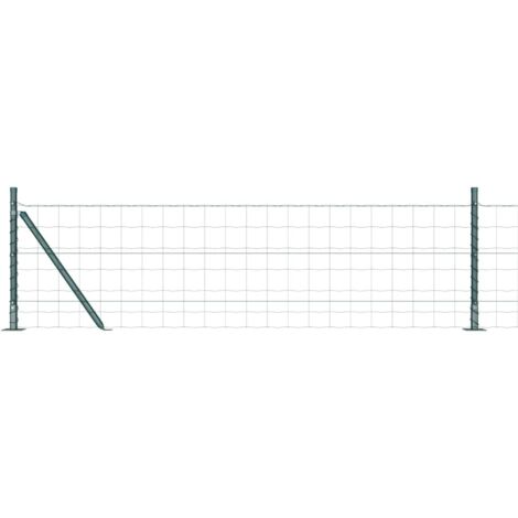Grillage rouleau, Clôture avec poteaux Vert 0.6 x 25 m Acier