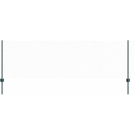 Grillage rouleau, Clôture avec poteaux Vert 0.8 x 10 m Acier