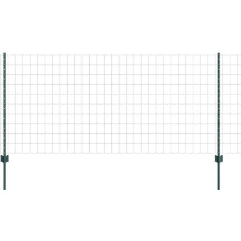 Grillage rouleau, Clôture avec poteaux Vert 1 x 25 m Acier