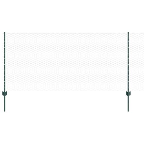 Grillage rouleau, Clôture avec poteaux Vert 1 x 50 m Acier