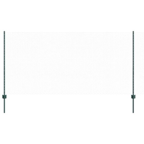 Grillage rouleau, Clôture avec poteaux Vert 1.2 x 10 m Acier
