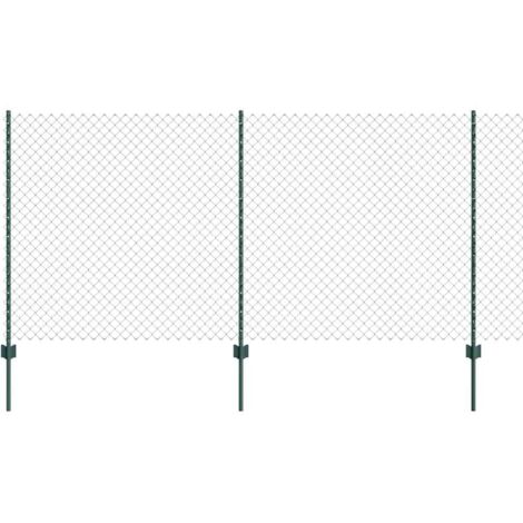 Grillage rouleau, Clôture avec poteaux Vert 1.2 x 10 m Acier