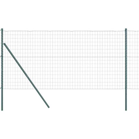 Grillage rouleau, Clôture avec poteaux Vert 1.2 x 10 m Acier