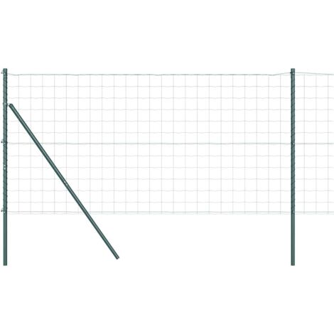 Grillage rouleau, Clôture avec poteaux Vert 1.2 x 10 m Acier