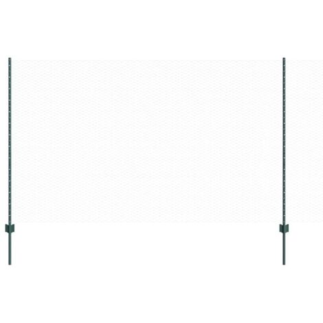Grillage rouleau, Clôture avec poteaux Vert 1.4 x 10 m Acier