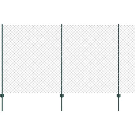 Grillage rouleau, Clôture avec poteaux Vert 1.4 x 10 m Acier