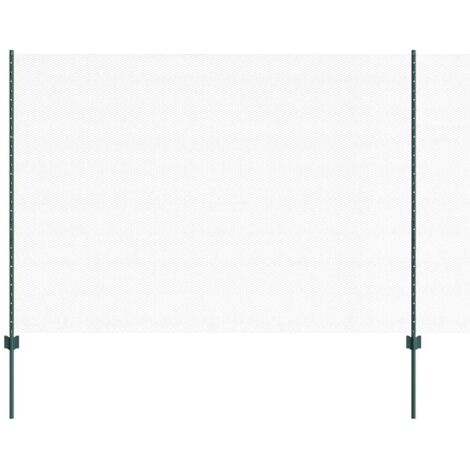 Grillage rouleau, Clôture avec poteaux Vert 1.6 x 10 m Acier