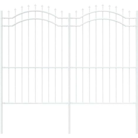 Grillage rouleau， Clôture de jardin Blanc 215 cm Acier peint par poudre