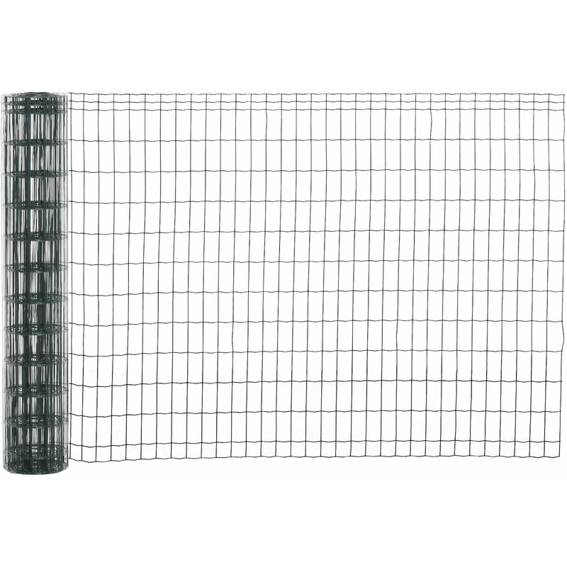 Grillage rouleau soudé - grillage à poule - maille 5L x 10H cm - hauteur 1,22 m - longueur 10 m - acier revêtement pvc vert - Vert