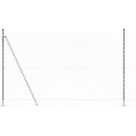 Grillage rouleau，Clôture en chaîne avec 7 poteaux flangés 1,6x10 m en acier galvanisé CFW6389418
