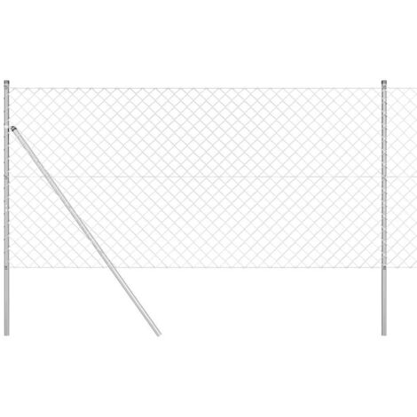 Grillage rouleau，Clôture en chaînes Set de 2 Acier galvanisé 25 x 1 m Durable CFW9698131