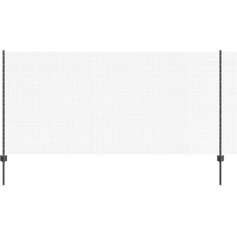 Grillage rouleau，Clôture en fil soudé avec 10 piquets U gris 1.2x10 m en acier CFW3888812
