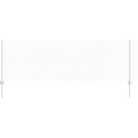 Grillage rouleau，Clôture en fil soudé avec 11 poteaux en U Argent 0.8x25 m Acier CFW8184034