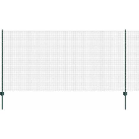 Grillage rouleau,Clôture en fil soudé avec 11 poteaux en U Verte 1.2x25 m Acier CFW4047514