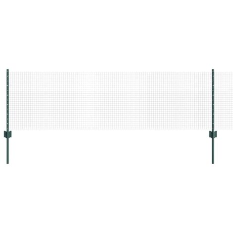 Grillage rouleau，Clôture en Fil Soudé avec 11 Potes U Vert 0,6x25 m Acier CFW8741081