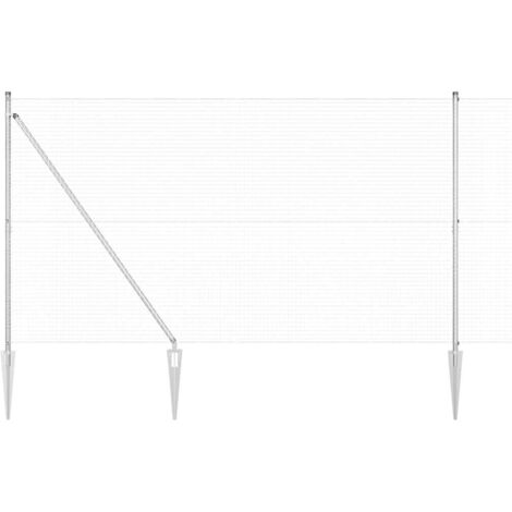 Grillage rouleau，Clôture en Fil Soudé avec 13 Piquets en Pointe 1,5 x 25 m Acier Galvanisé CFW9227901