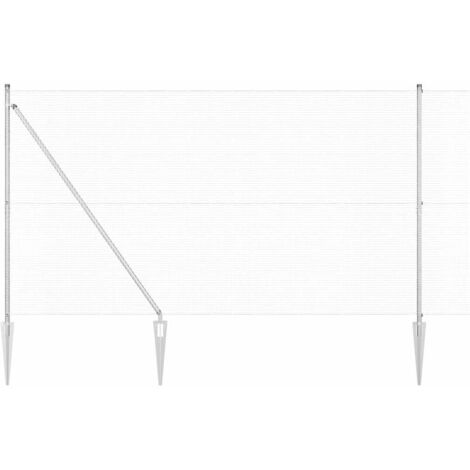 Grillage rouleau，Clôture en fil soudé avec 13 piquets en pointe 1.5x25 m en acier galvanisé CFW4999061