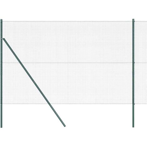Grillage rouleau，Clôture en fil soudé avec 13 poteaux verts 1.5x25 m CFW1554282