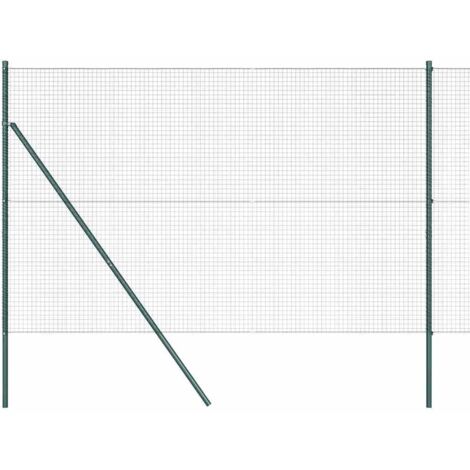 Grillage rouleau，Clôture en fil soudé avec 13 poteaux verts 1.6x25 m en acier CFW9388749
