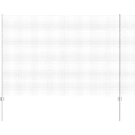 Grillage rouleau，Clôture en fil soudé avec 22 poteaux en U Argent 1,6 x 25 m Acier CFW2812561